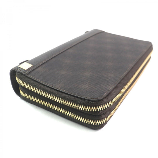Dunhill Long Wallet Purse Main: PVC, Main: Leather Dark brown D-EIGHT mens Used Authentic