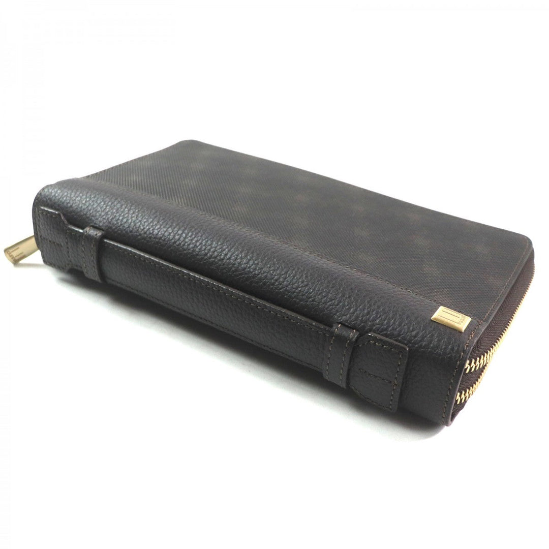 Dunhill Long Wallet Purse Main: PVC, Main: Leather Dark brown D-EIGHT mens Used Authentic