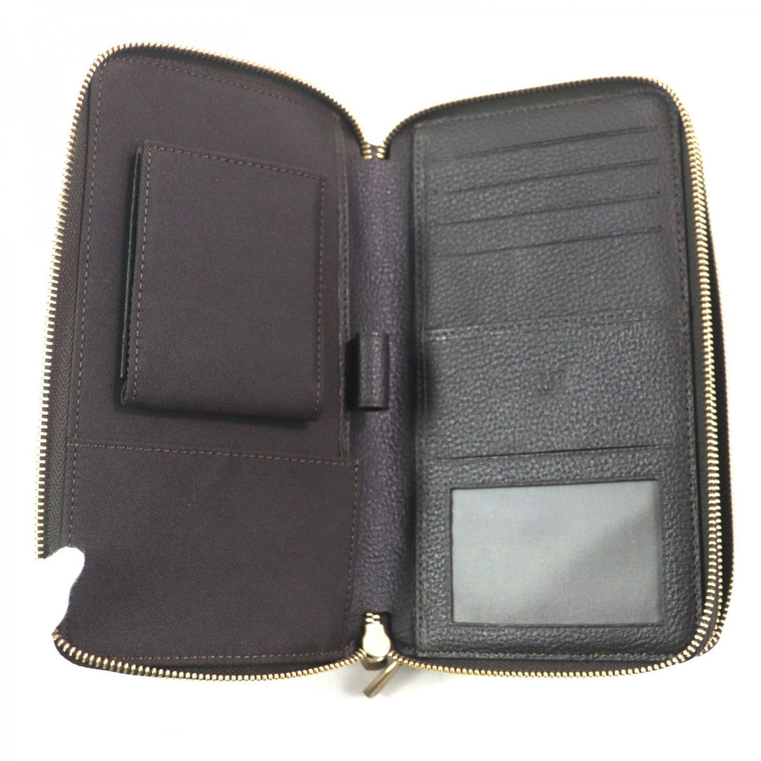 Dunhill Long Wallet Purse Main: PVC, Main: Leather Dark brown D-EIGHT mens Used Authentic