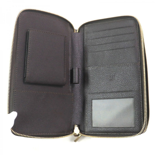 Dunhill Long Wallet Purse Main: PVC, Main: Leather Dark brown D-EIGHT mens Used Authentic