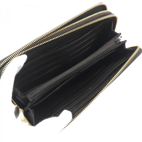 Dunhill Long Wallet Purse Main: PVC, Main: Leather Dark brown D-EIGHT mens Used Authentic