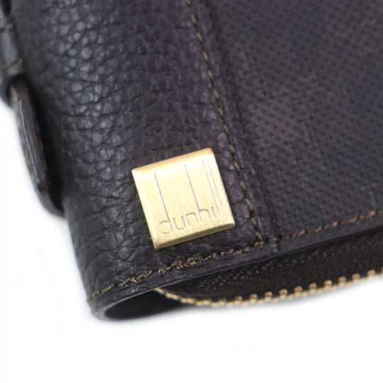 Dunhill Long Wallet Purse Main: PVC, Main: Leather Dark brown D-EIGHT mens Used Authentic