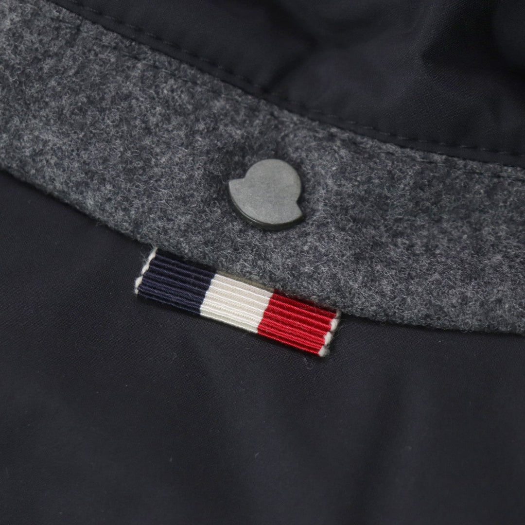 MONCLER Down jacket Outer: 100% polyester, Lining: 100% nylon, Lining: 100% nylon, Part: 100% wool, Filling: 90% down Dark navy VERNOUX mens 1 Used Authentic