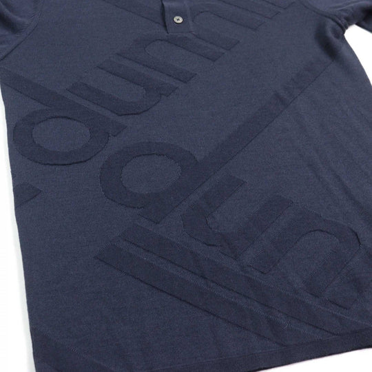 Dunhill Long sleeve polo shirt Main: 70% wool, Main: 30% silk Navy mens S Used Authentic
