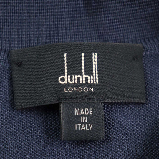 Dunhill Long sleeve polo shirt Main: 70% wool, Main: 30% silk Navy mens S Used Authentic