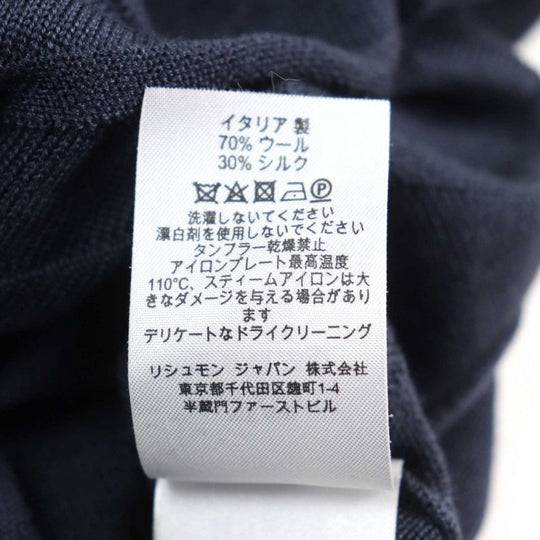 Dunhill Long sleeve polo shirt Main: 70% wool, Main: 30% silk Navy mens S Used Authentic