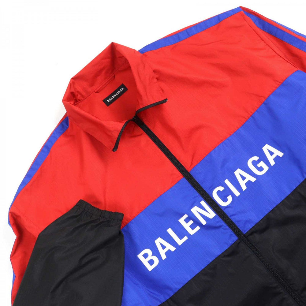 BALENCIAGA Track jacket 534317 Main: 100% polyester Red Black Blue mens 52 Used Authentic