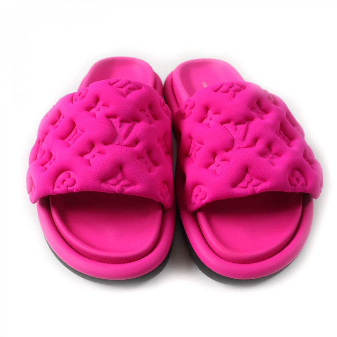 LOUIS VUITTON Sandals 1AB1NO Monogram pattern neoprene, Anna and Mick footbed pink Pool Pillow Women 35 Used Authentic