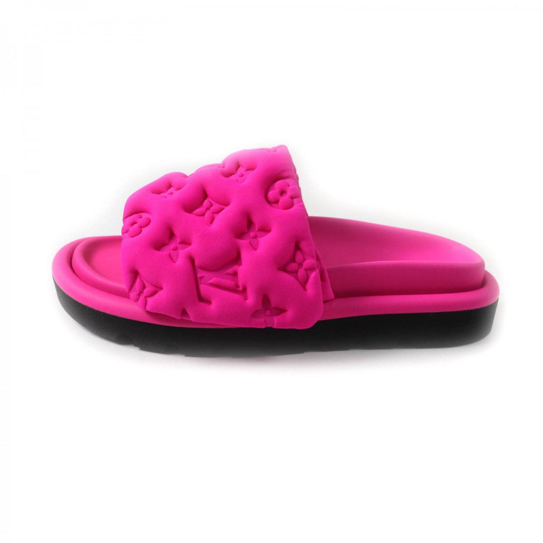 LOUIS VUITTON Sandals 1AB1NO Monogram pattern neoprene, Anna and Mick footbed pink Pool Pillow Women 35 Used Authentic