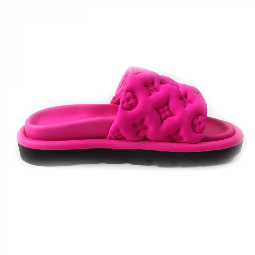 LOUIS VUITTON Sandals 1AB1NO Monogram pattern neoprene, Anna and Mick footbed pink Pool Pillow Women 35 Used Authentic