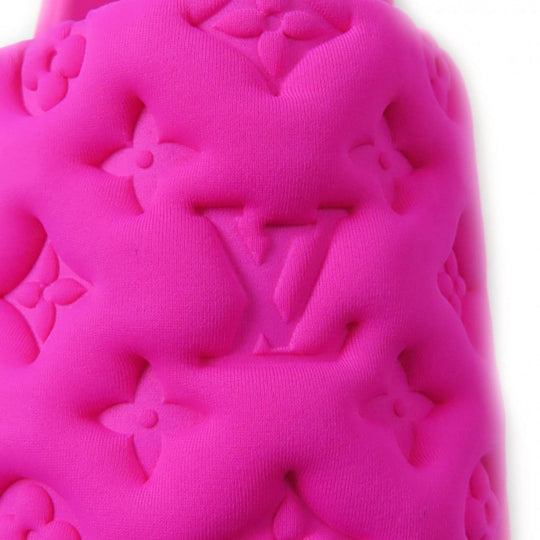 LOUIS VUITTON Sandals 1AB1NO Monogram pattern neoprene, Anna and Mick footbed pink Pool Pillow Women 35 Used Authentic
