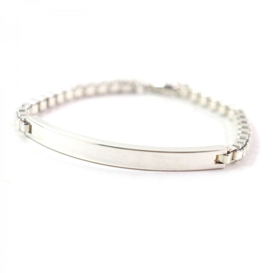 TIFFANY&Co. bracelet Main�FAG925 Silver Venetian ID mens Used Authentic