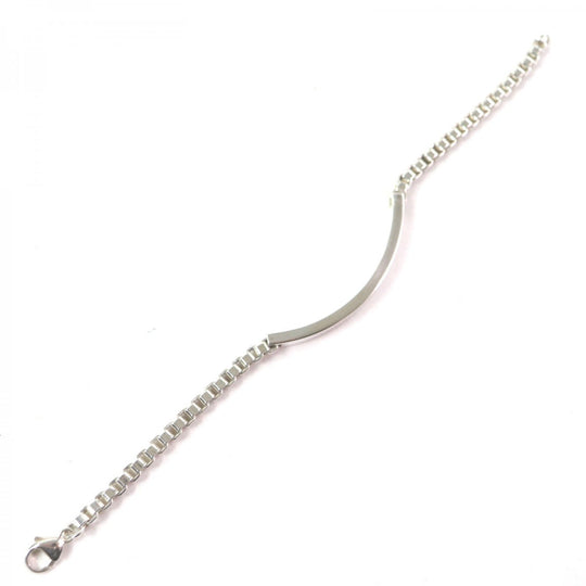 TIFFANY&Co. bracelet Main�FAG925 Silver Venetian ID mens Used Authentic