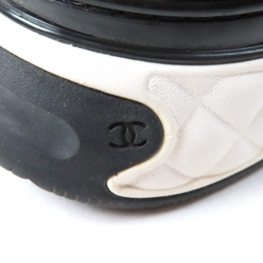 CHANEL sneakers G35617 Mixed Fiber, Calfskin, Velvet, Polyurethane black Women 37 Used Authentic