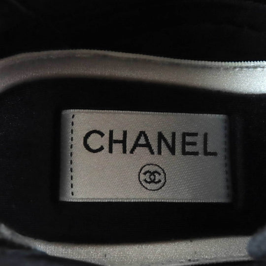 CHANEL sneakers G35617 Mixed Fiber, Calfskin, Velvet, Polyurethane black Women 37 Used Authentic