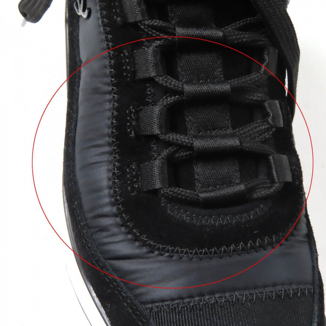 CHANEL sneakers G35617 Mixed Fiber, Calfskin, Velvet, Polyurethane black Women 37 Used Authentic