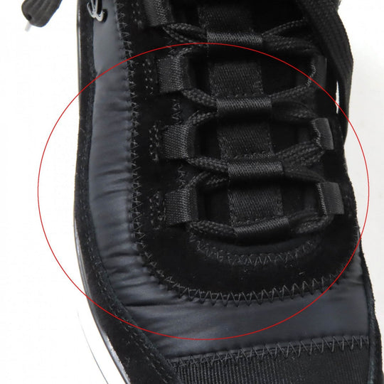 CHANEL sneakers G35617 Mixed Fiber, Calfskin, Velvet, Polyurethane black Women 37 Used Authentic