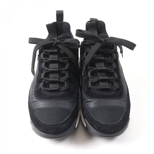 CHANEL sneakers G35617 Mixed Fiber, Calfskin, Velvet, Polyurethane black Women 37 Used Authentic