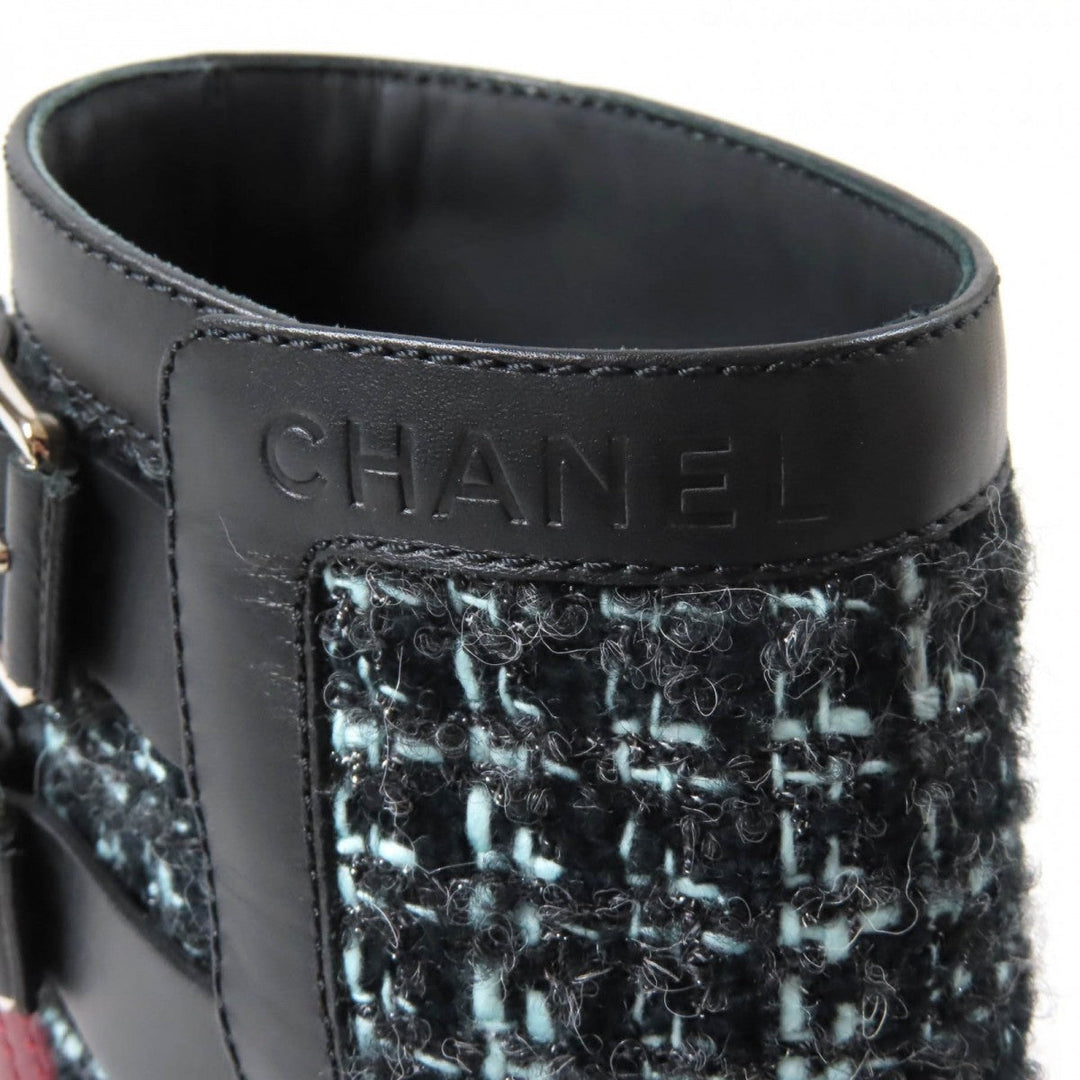 CHANEL Ankle boots 22B G39334 Main: Leather, Part: Tweed multicolor Women 38 C Used Authentic