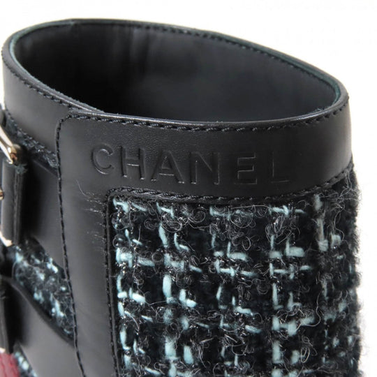 CHANEL Ankle boots 22B G39334 Main: Leather, Part: Tweed multicolor Women 38 C Used Authentic