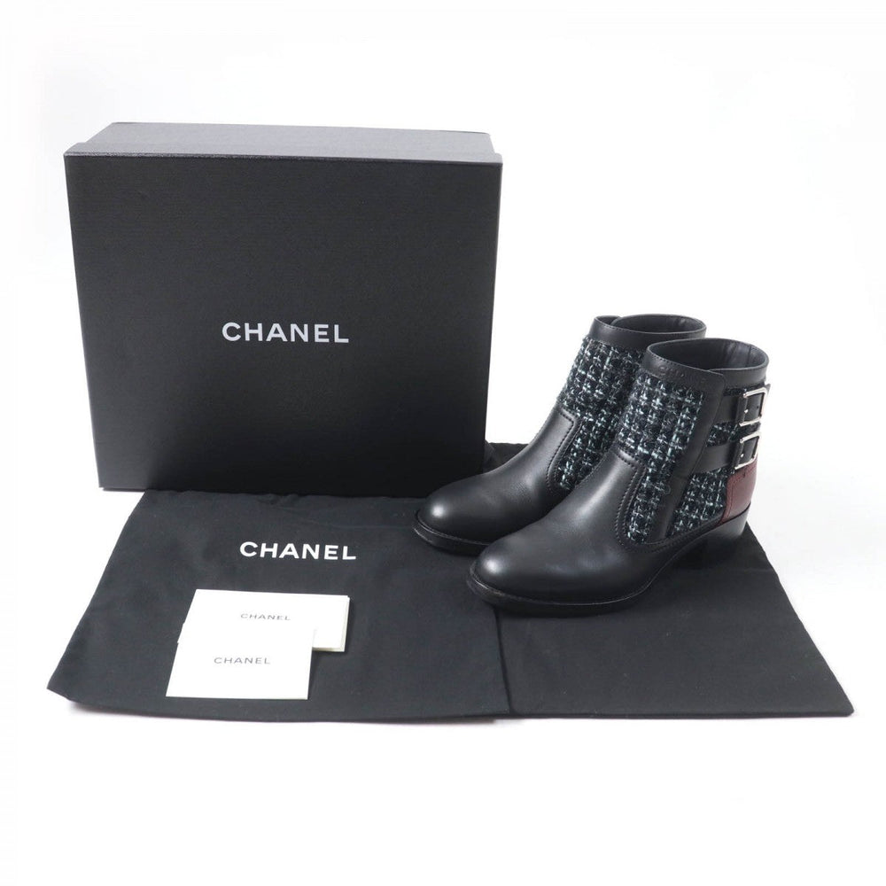 CHANEL Ankle boots 22B G39334 Main: Leather, Part: Tweed multicolor Women 38 C Used Authentic