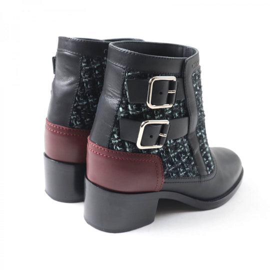 CHANEL Ankle boots 22B G39334 Main: Leather, Part: Tweed multicolor Women 38 C Used Authentic