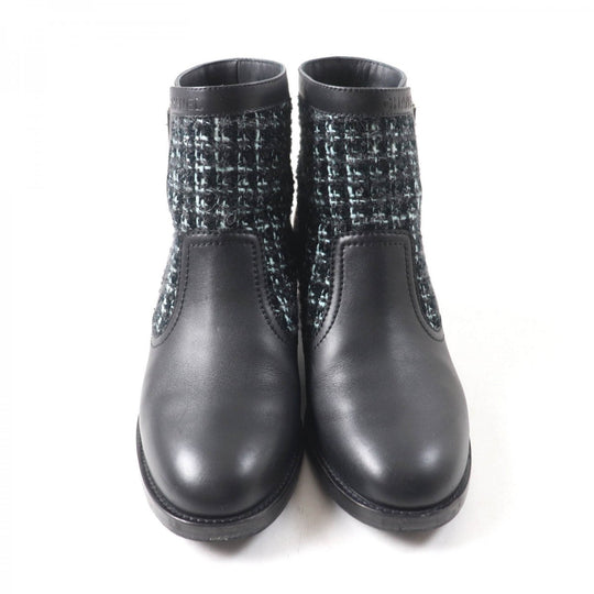 CHANEL Ankle boots 22B G39334 Main: Leather, Part: Tweed multicolor Women 38 C Used Authentic