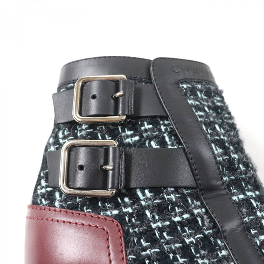 CHANEL Ankle boots 22B G39334 Main: Leather, Part: Tweed multicolor Women 38 C Used Authentic