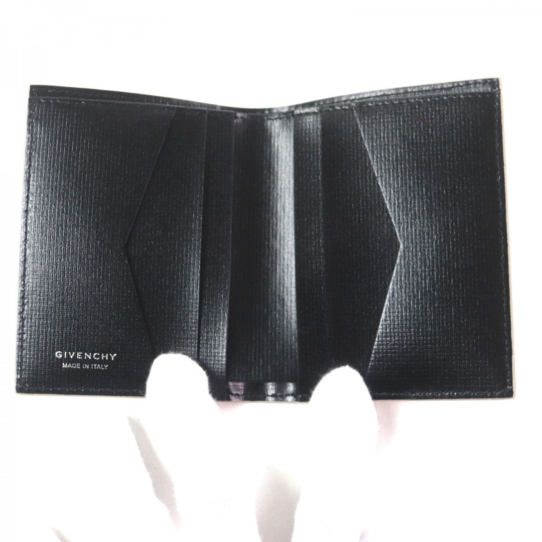 GIVENCHY Bifold Wallet BK608MK1T4 Main: Leather Beige black Classic 4G Card Boulder mens Used Authentic
