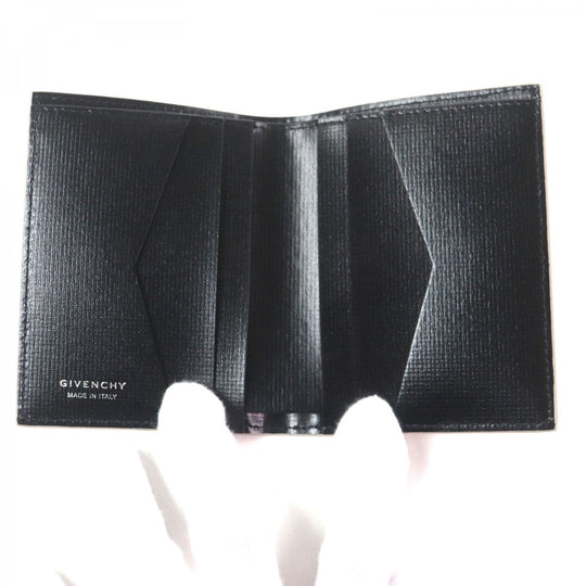 GIVENCHY Bifold Wallet BK608MK1T4 Main: Leather Beige black Classic 4G Card Boulder mens Used Authentic