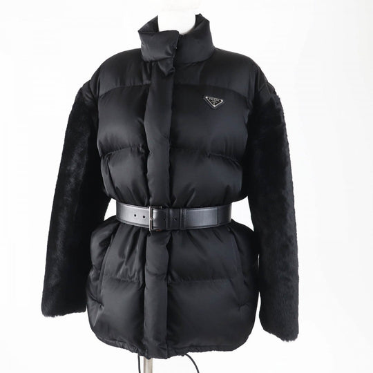 PRADA Down jacket 29L805 Main: Polyamide (Nylon) 100%, Fur: , Sleeve lining: Rayon 100%, Filling: Down 90%, Filling: Feather 10% black Women 36 Used Authentic