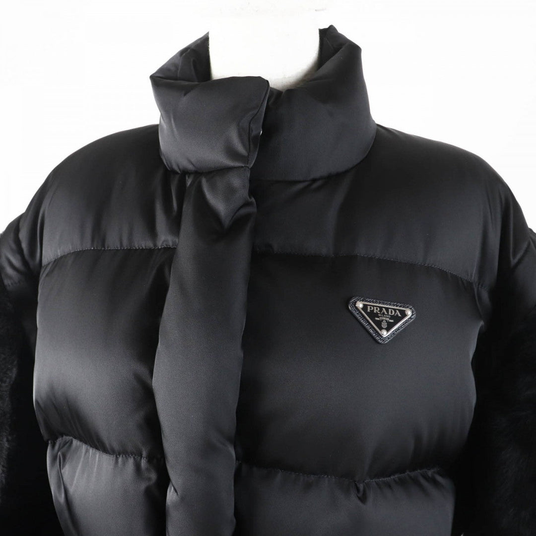 PRADA Down jacket 29L805 Main: Polyamide (Nylon) 100%, Fur: , Sleeve lining: Rayon 100%, Filling: Down 90%, Filling: Feather 10% black Women 36 Used Authentic