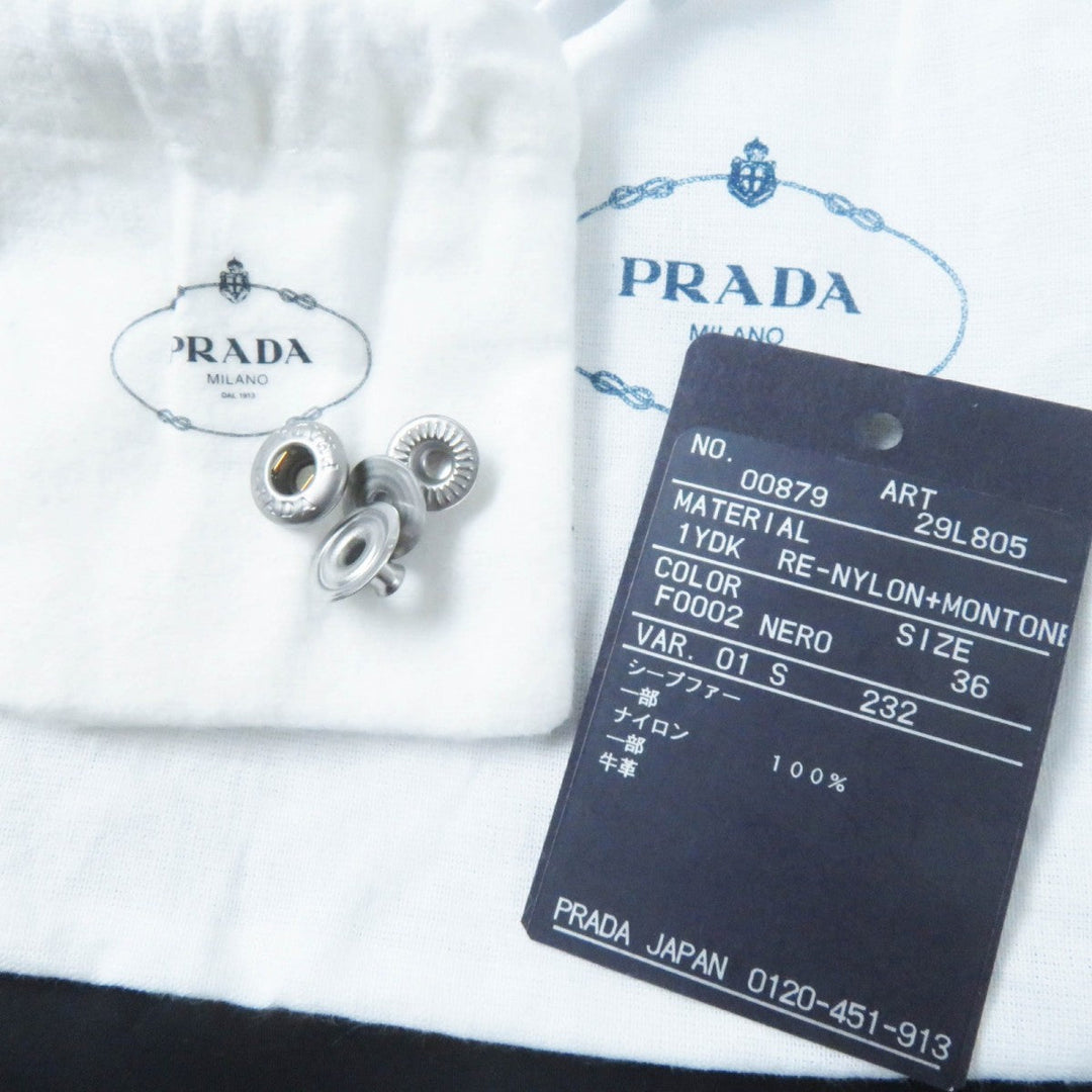 PRADA Down jacket 29L805 Main: Polyamide (Nylon) 100%, Fur: , Sleeve lining: Rayon 100%, Filling: Down 90%, Filling: Feather 10% black Women 36 Used Authentic