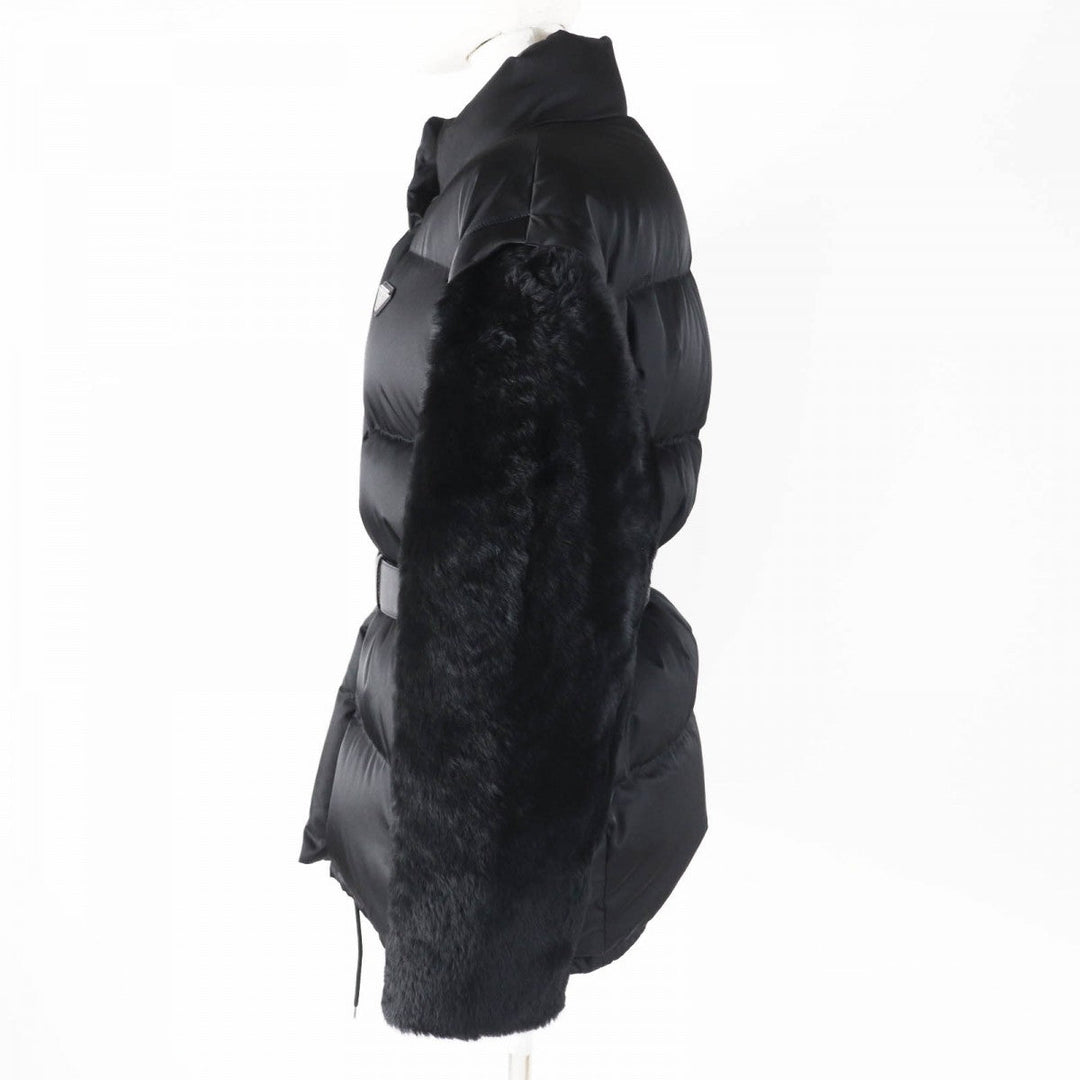 PRADA Down jacket 29L805 Main: Polyamide (Nylon) 100%, Fur: , Sleeve lining: Rayon 100%, Filling: Down 90%, Filling: Feather 10% black Women 36 Used Authentic