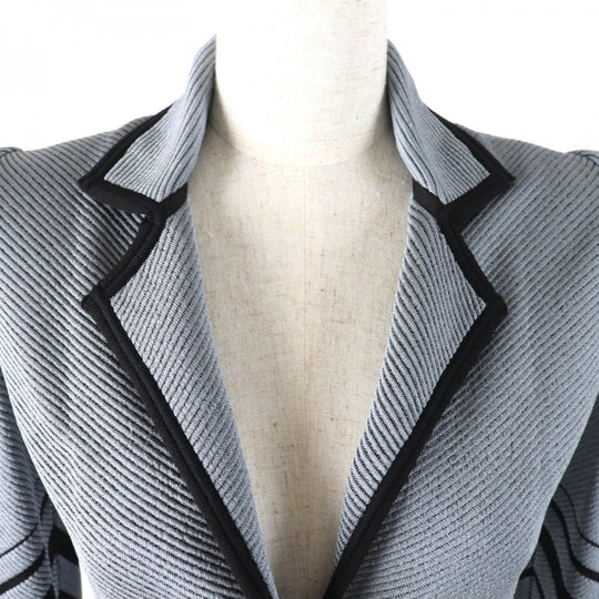 GIORGIO ARMANI Jacket 3KAG05 AM27Z Main: 80% viscose (rayon), 10% polyamide (nylon), 6% polyester, 4% elastane (polyurethane) Gray black Women 38 Used Authentic