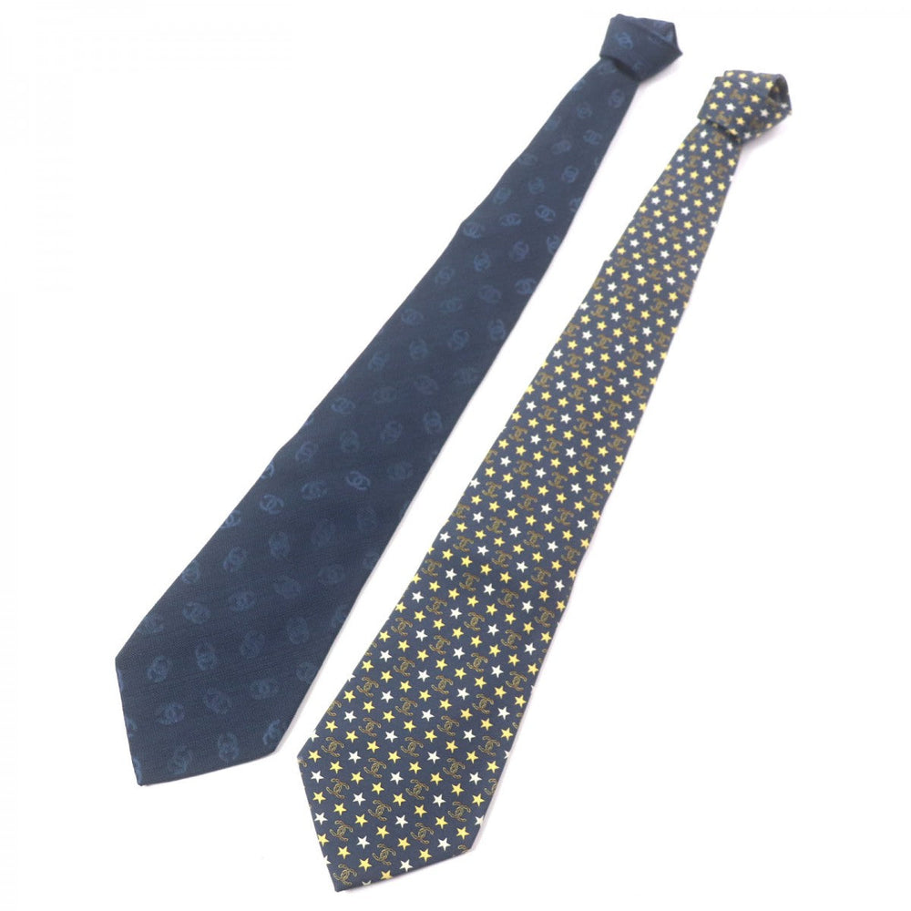 CHANEL tie Main: 100% silk, Main: 60% silk, Main: 40% wool Navy mens Used Authentic