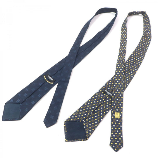 CHANEL tie Main: 100% silk, Main: 60% silk, Main: 40% wool Navy mens Used Authentic