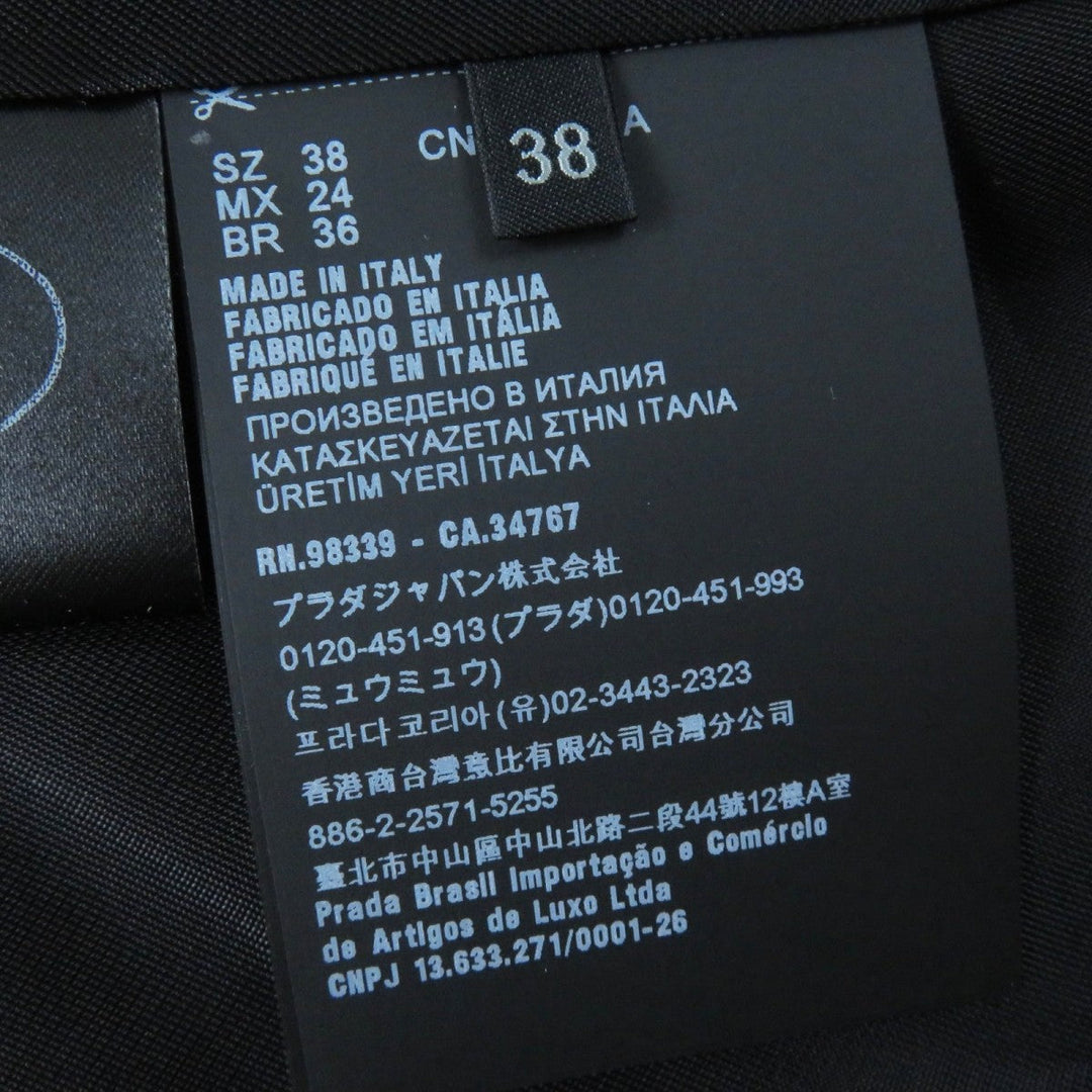 PRADA Chester coat P6490 Main: 98% wool, Main: 2% polyurethane black Women 38 Used Authentic