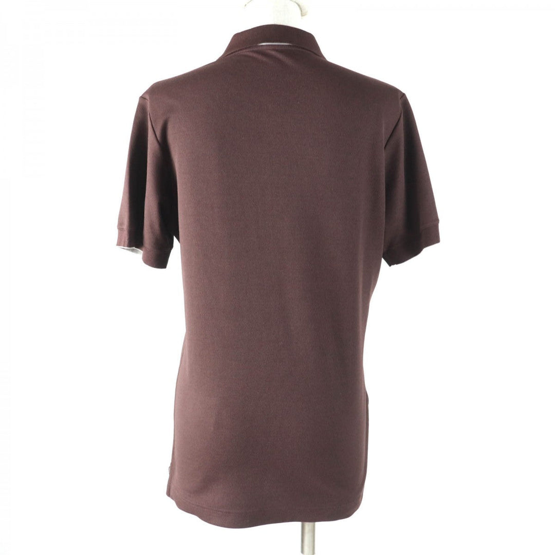 HERMES Short sleeve polo shirt cotton Brown L