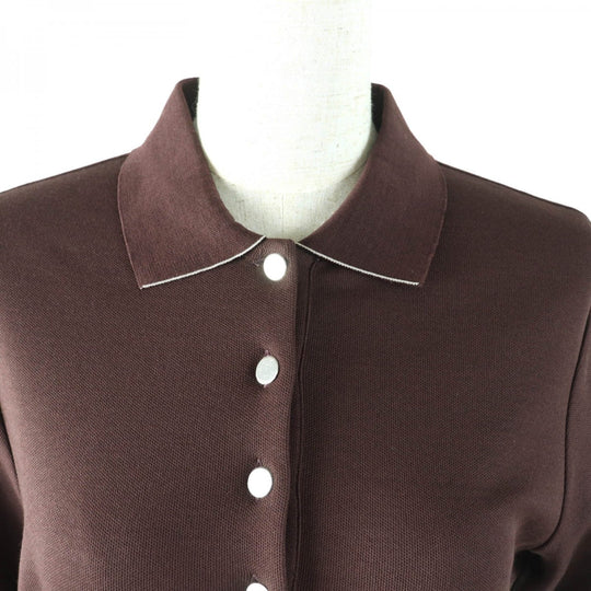 HERMES Short sleeve polo shirt cotton Brown L