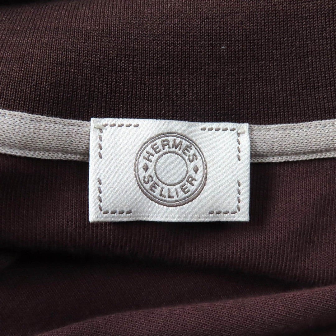 HERMES Short sleeve polo shirt cotton Brown L