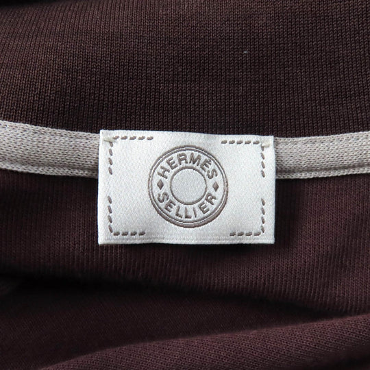 HERMES Short sleeve polo shirt cotton Brown L