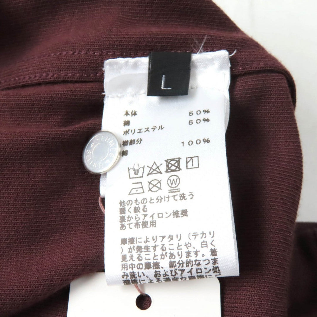HERMES Short sleeve polo shirt cotton Brown L