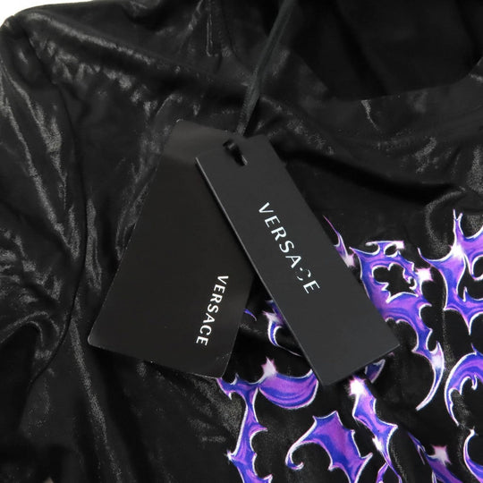 VERSACE Short sleeve T-shirt 1010066 Main: 95% viscose, Main: 5% polyurethane Black purple Women 40 Used Authentic