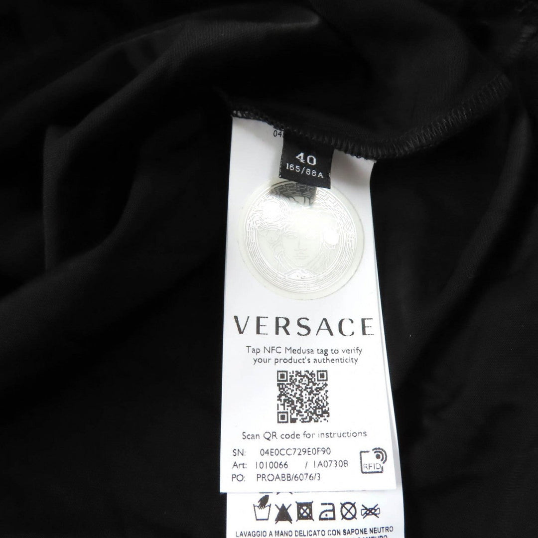 VERSACE Short sleeve T-shirt 1010066 Main: 95% viscose, Main: 5% polyurethane Black purple Women 40 Used Authentic