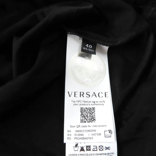 VERSACE Short sleeve T-shirt 1010066 Main: 95% viscose, Main: 5% polyurethane Black purple Women 40 Used Authentic