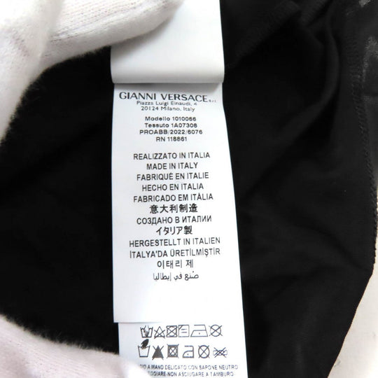 VERSACE Short sleeve T-shirt 1010066 Main: 95% viscose, Main: 5% polyurethane Black purple Women 40 Used Authentic