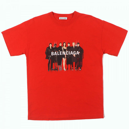 BALENCIAGA Short sleeve T-shirt 612965 cotton Red Real Balenciaga Tee mens XS Used Authentic
