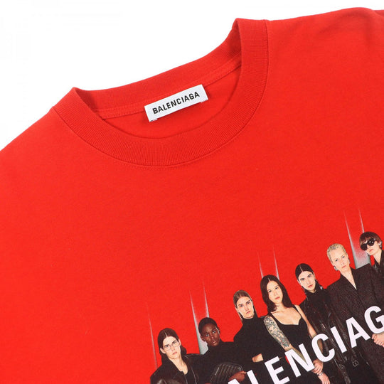 BALENCIAGA Short sleeve T-shirt 612965 cotton Red Real Balenciaga Tee mens XS Used Authentic