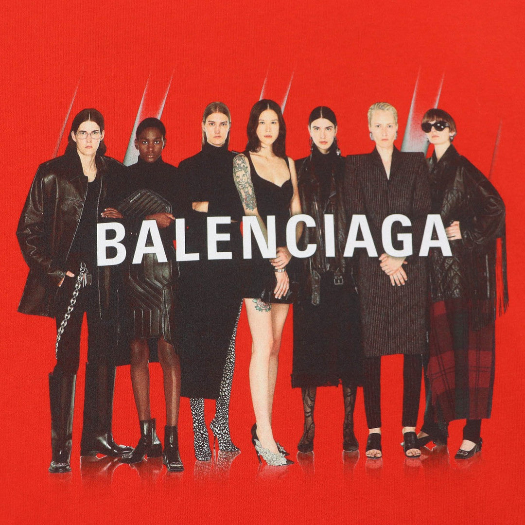 BALENCIAGA Short sleeve T-shirt 612965 cotton Red Real Balenciaga Tee mens XS Used Authentic